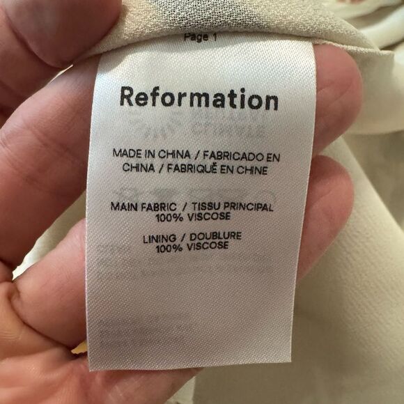 Reformation Kourtney Midi Dress in Frolic Floral Cream Women’s Size 6P - Picture 13 of 16